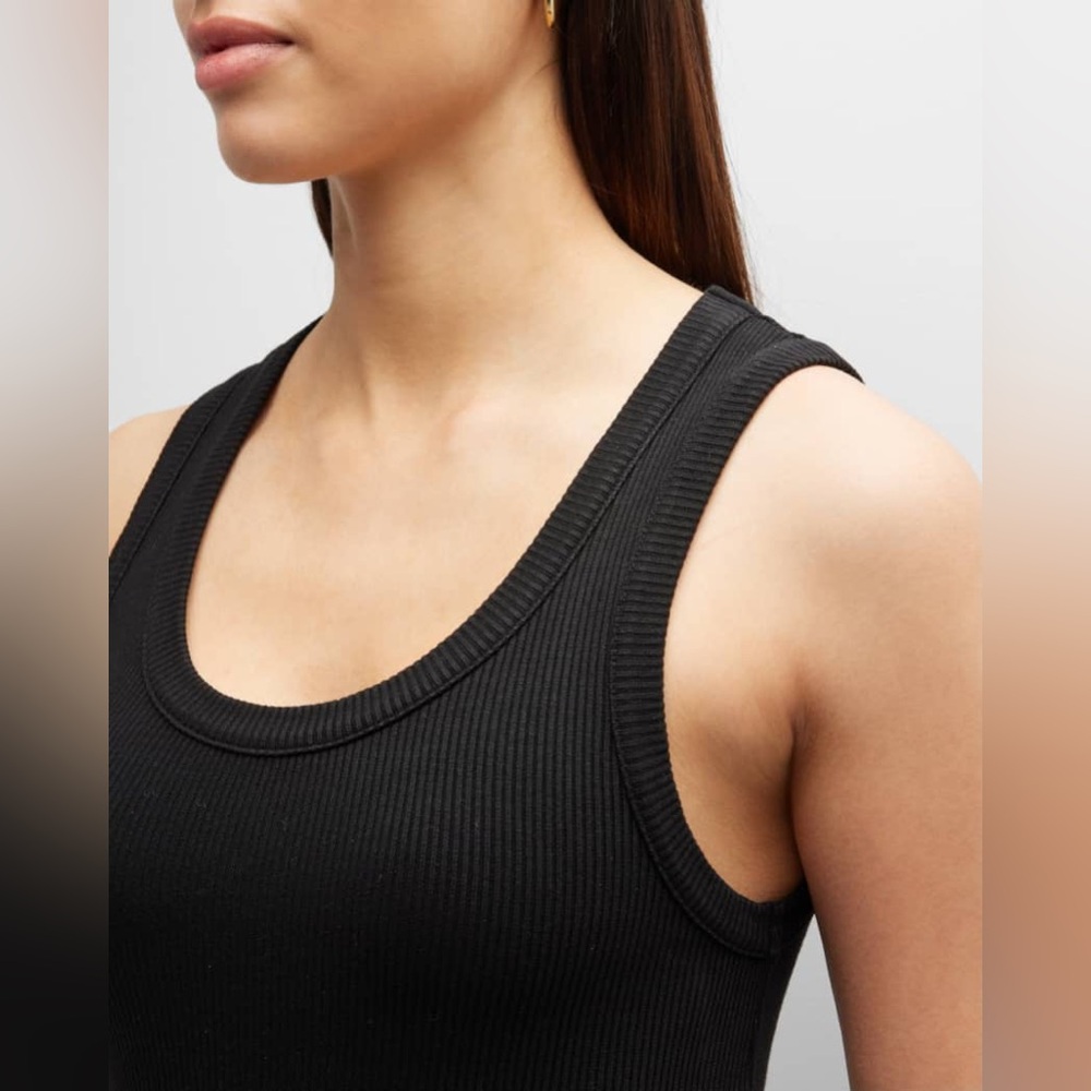 AGOLDE Poppy Scoop Neck Tank Top Black Size L excellent condition Neiman Marcus - Picture 3 of 14